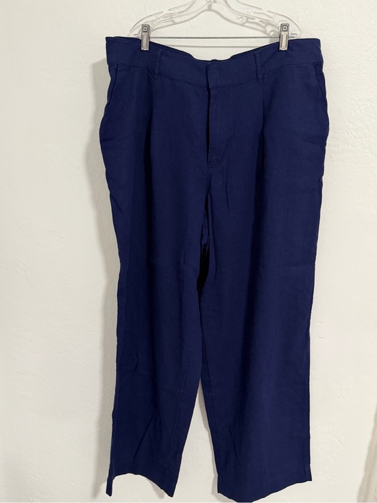 a new day Pants - A New Day NWT Navy Linen Blend Cropped Wide Leg Pants Size 16 NWT